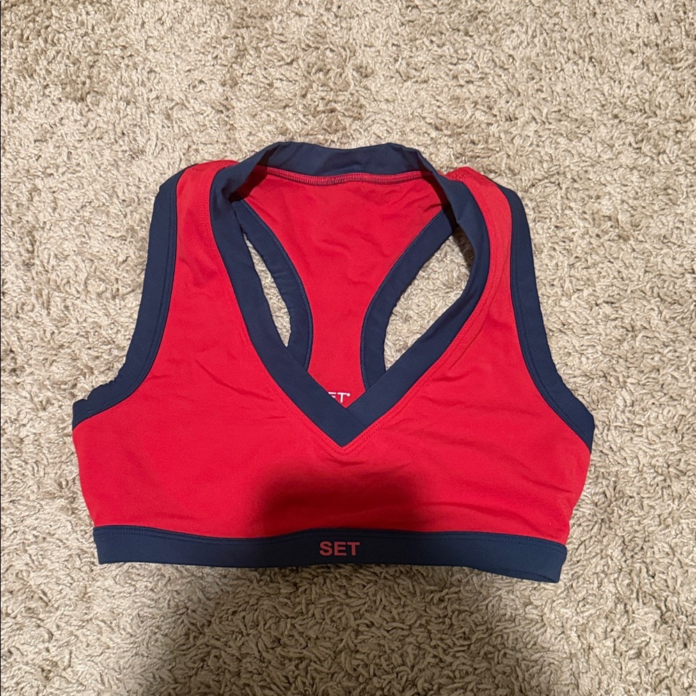SET Active Red and Navy Sports Bra